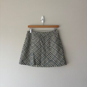 ann taylor houndstooth tweed wool mini skirt